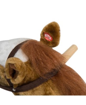 Plush Rocking Horse Ride-on Toy Pony Kids Girls Toddlers Gift Rocker w/ Sound