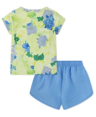 Girls' Toddler 2T-4T Move with Nature Crewneck T-Shirt and Shorts, 2-Piece Set