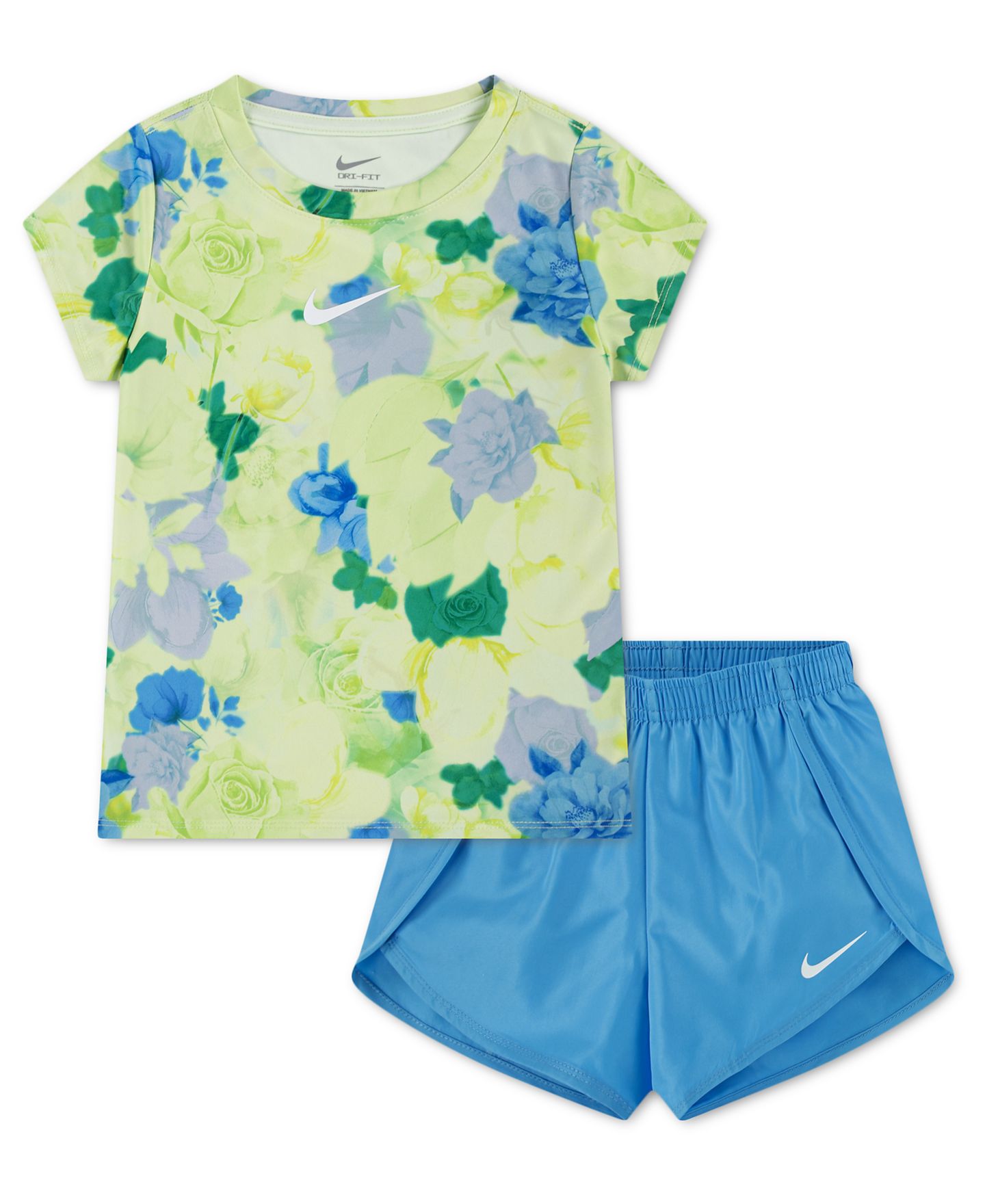Детский комплект Nike Move with Nature для девочек: футболка и шорты, 2T-6X, цвет: Синий — фото 1