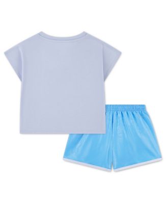 Girls' 4-6X Lace It Up Crewneck T-Shirt and Shorts, 2-Piece Set