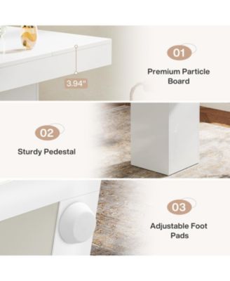 Bar Table, Square Kitchen Dining Table, Modern Counter Height Pub Cocktail Tables for Dining Room, Tavern, Coffee Corner, Party, White