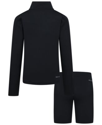 Girls' 4-6X Quarter-Zip Top and Shorts, 2-Piece Set