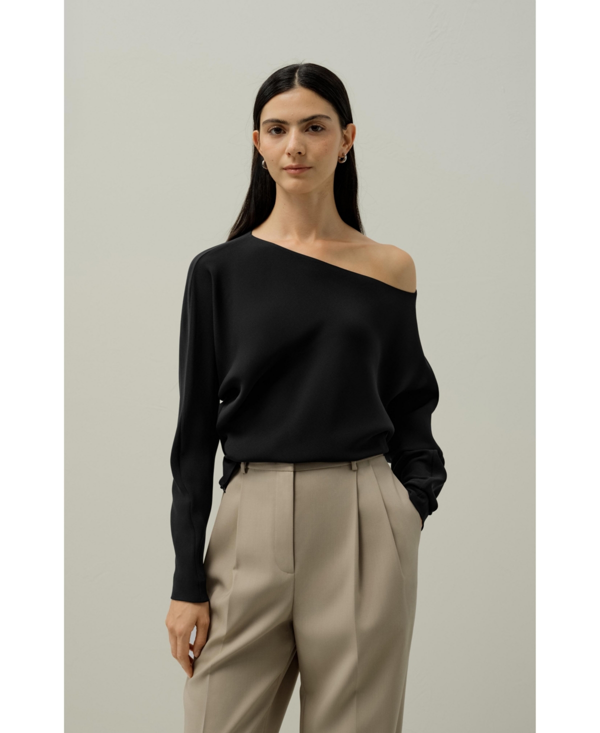 Lilysilk Women's Long Sleeve Gathered Silk Top