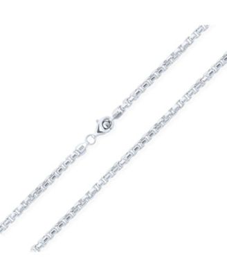 Heavy Solid 5MM Thick .925 Sterling Silver Box Link Chain Necklace Made In Italy