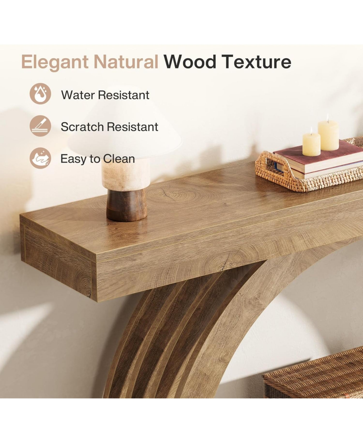 Tribesigns Entryway Table, 2-Tier Sofa Table Behind the Couch, Farmhouse Narrow Unique Arched Console Table