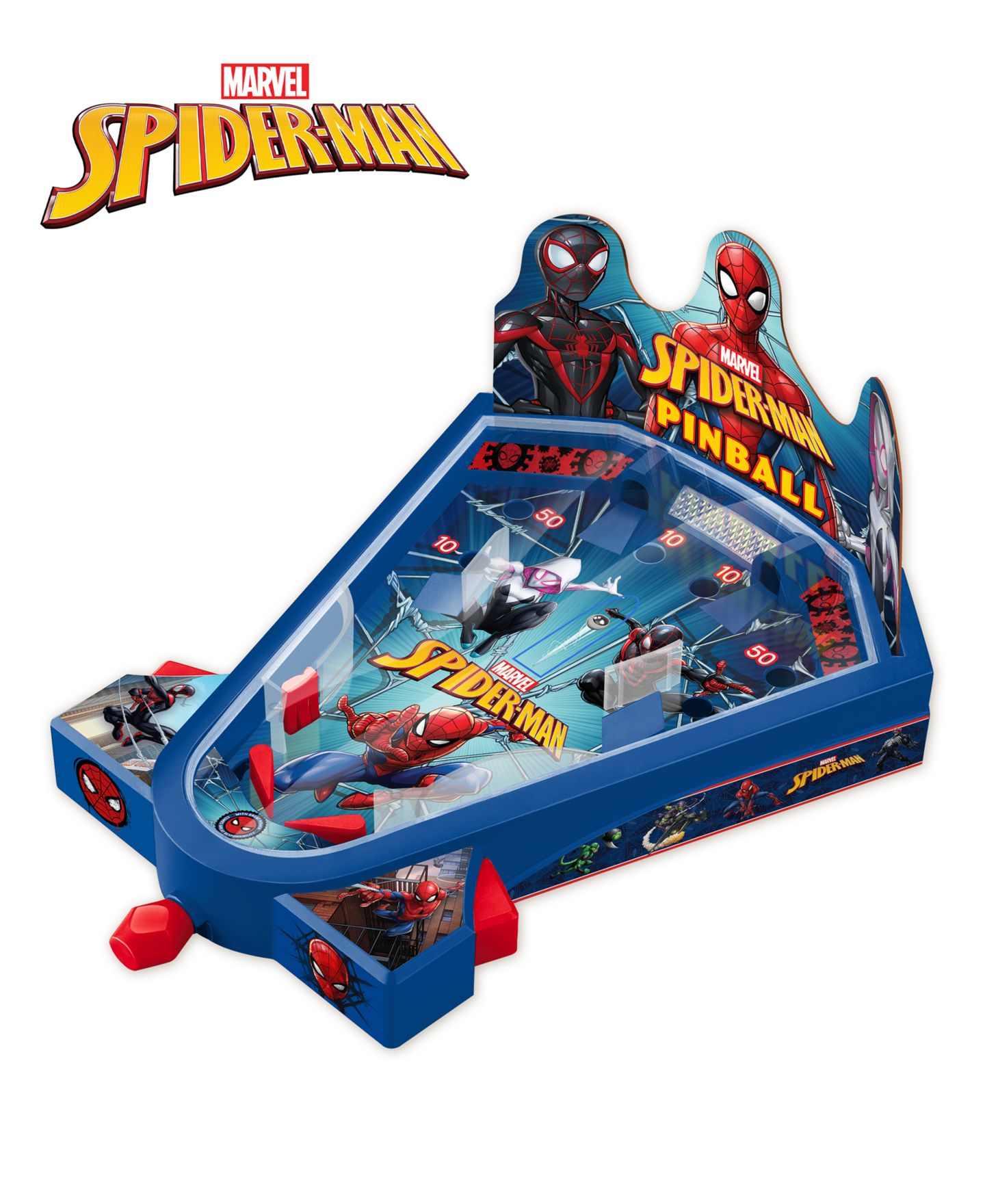 Детская игрушка World Tech Toys Spider-Man Mini Tabletop Pinball Game, Ages 4+ — фото 1