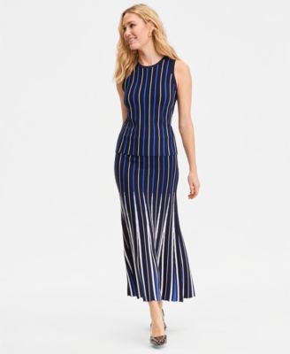 Women's Multi-Stripe Sleeveless Sweater