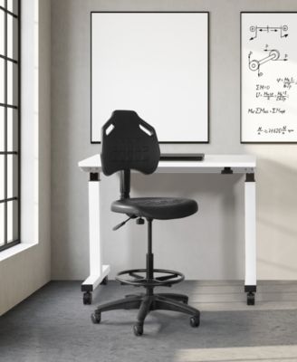 35.25" Metal Self Skinned Urethane Intermediate Drafting Chair