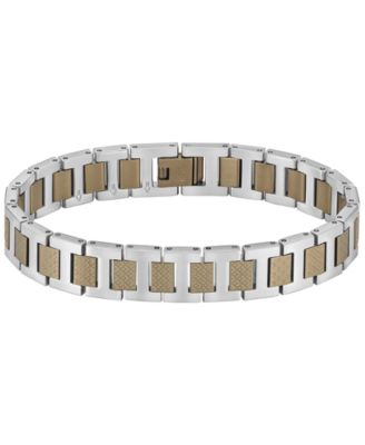 Men's Metropole Silver-Tone Stainless with Color IP Bracelet