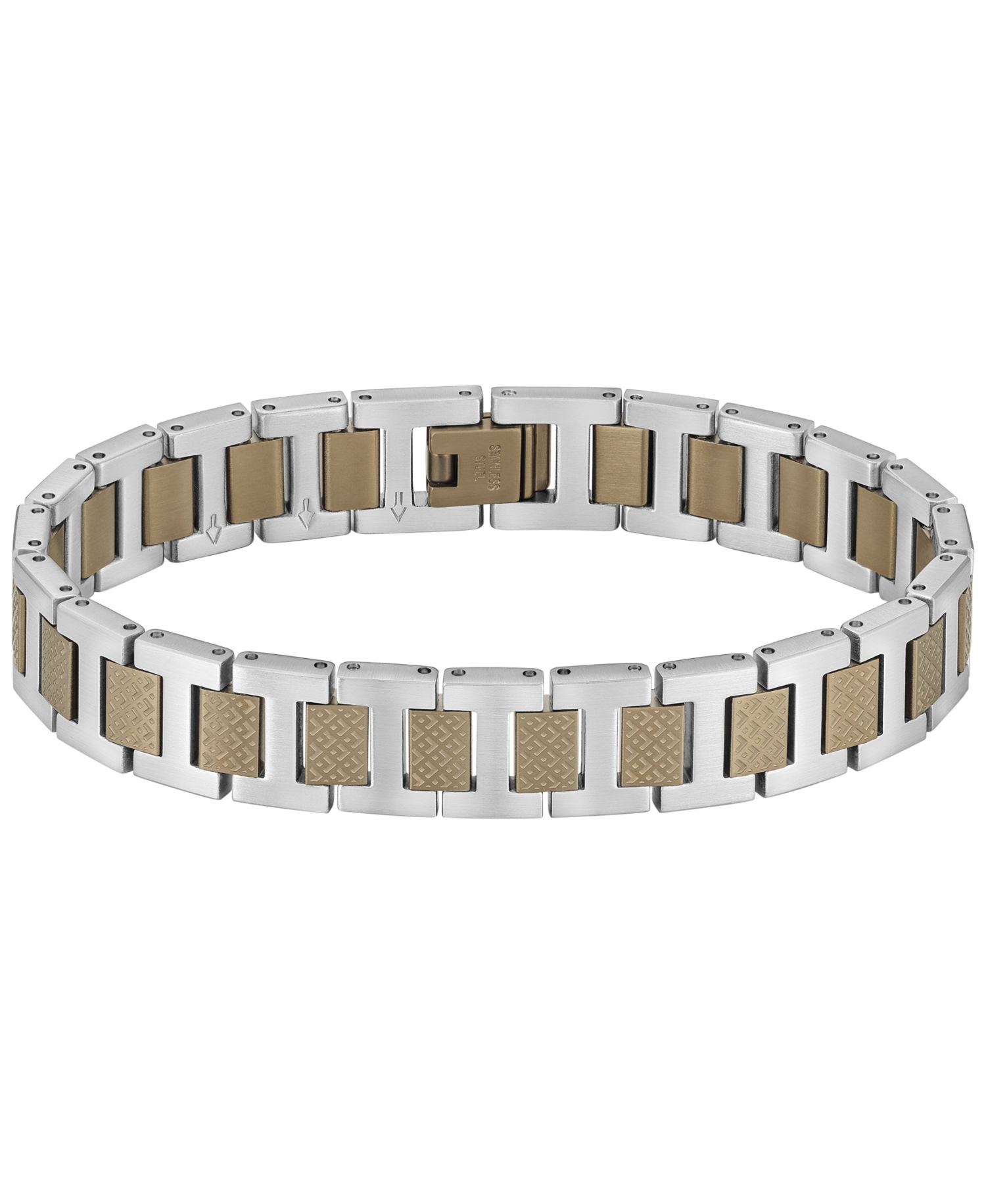 Men's Metropole Silver-Tone Stainless with Color IP Bracelet