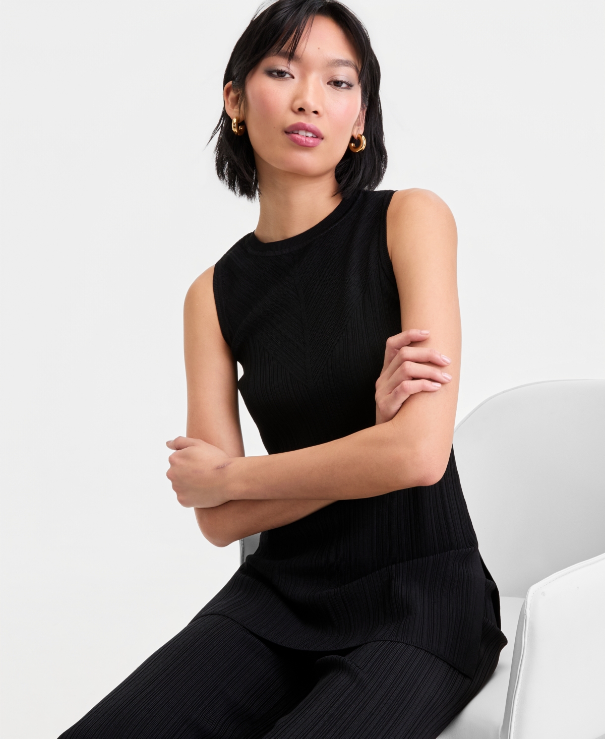 I.n.c. International Concepts Women's Rib-Knit Sleeveless Tunic, Macy's Exclusive
