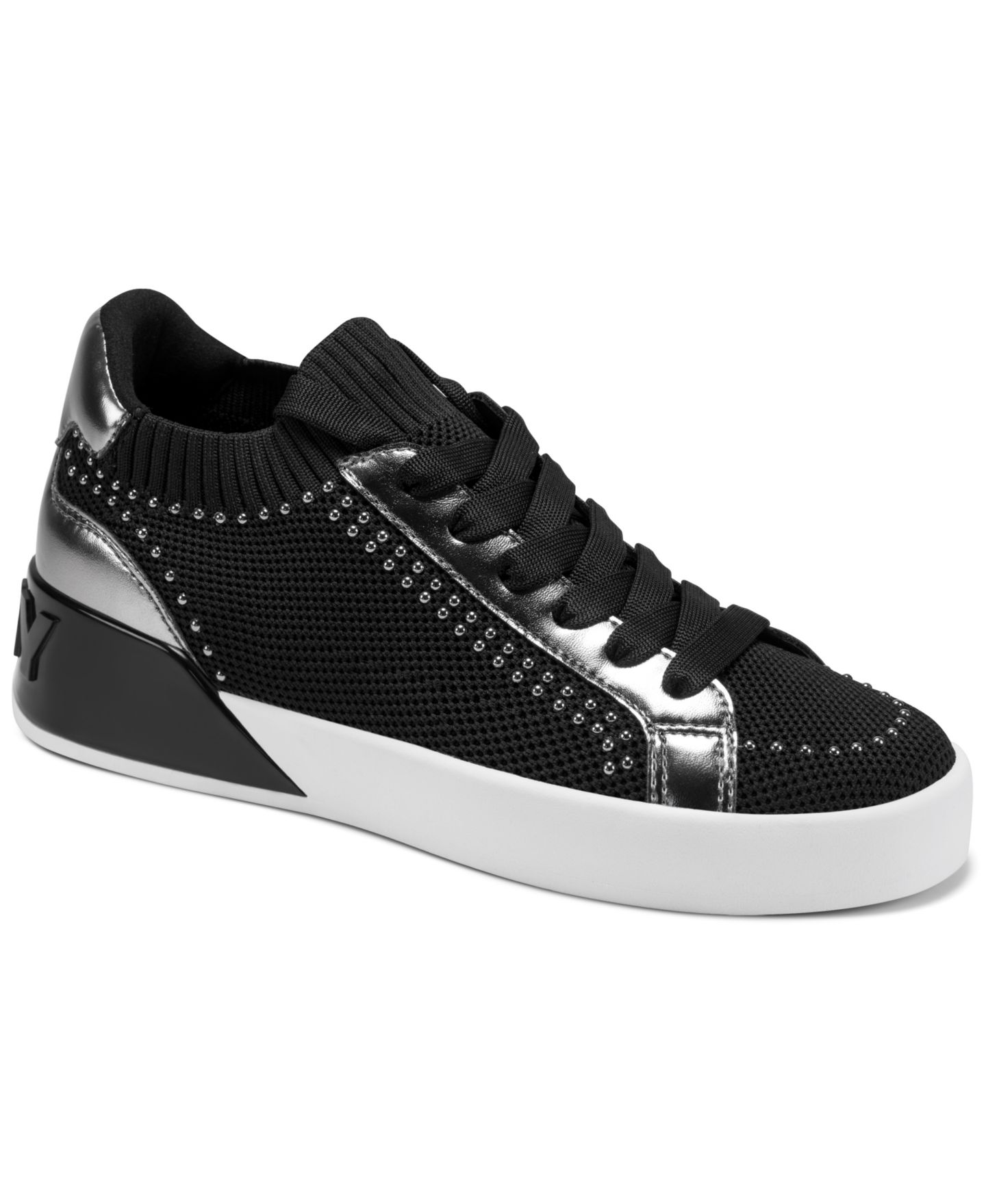 Женские кроссовки DKNY Mallory Studs Lace-Up, цвет: Чёрный — фото 1