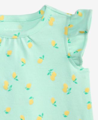 Baby Girls' Lemon-Print Flutter-Sleeve T-Shirt