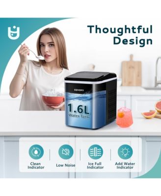 26.5 lbs/24H Nugget Countertop Ice Maker in Black with Auto-Cleaning and 1.5 lbs Ice Storage Capacity