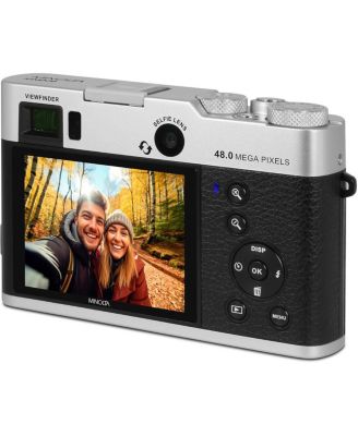 MINOLTA MND70 Retro 48 MP Autofocus / 5K Ultra HD Dual Lens Camera w/WiFi (Silver/Black)