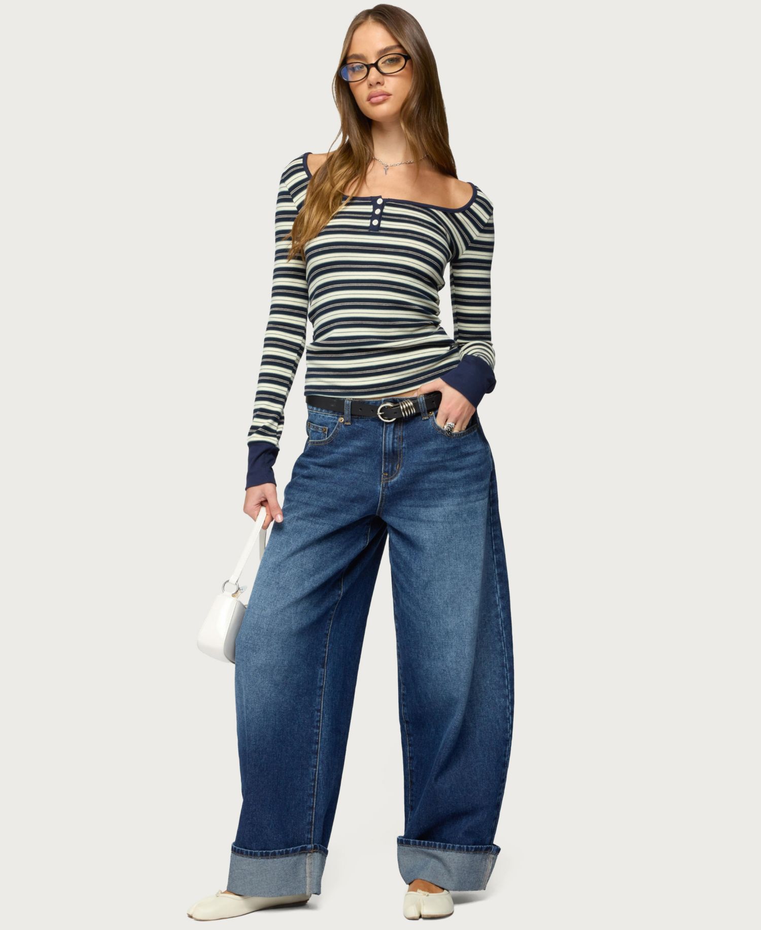 Women's Jaida Striped Henley Top