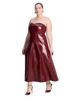 Women's Textured Faux Leather Dress With Cup Detail