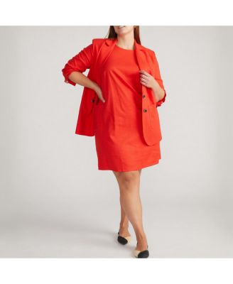 Plus Size Terrace Linen Shift Dress
