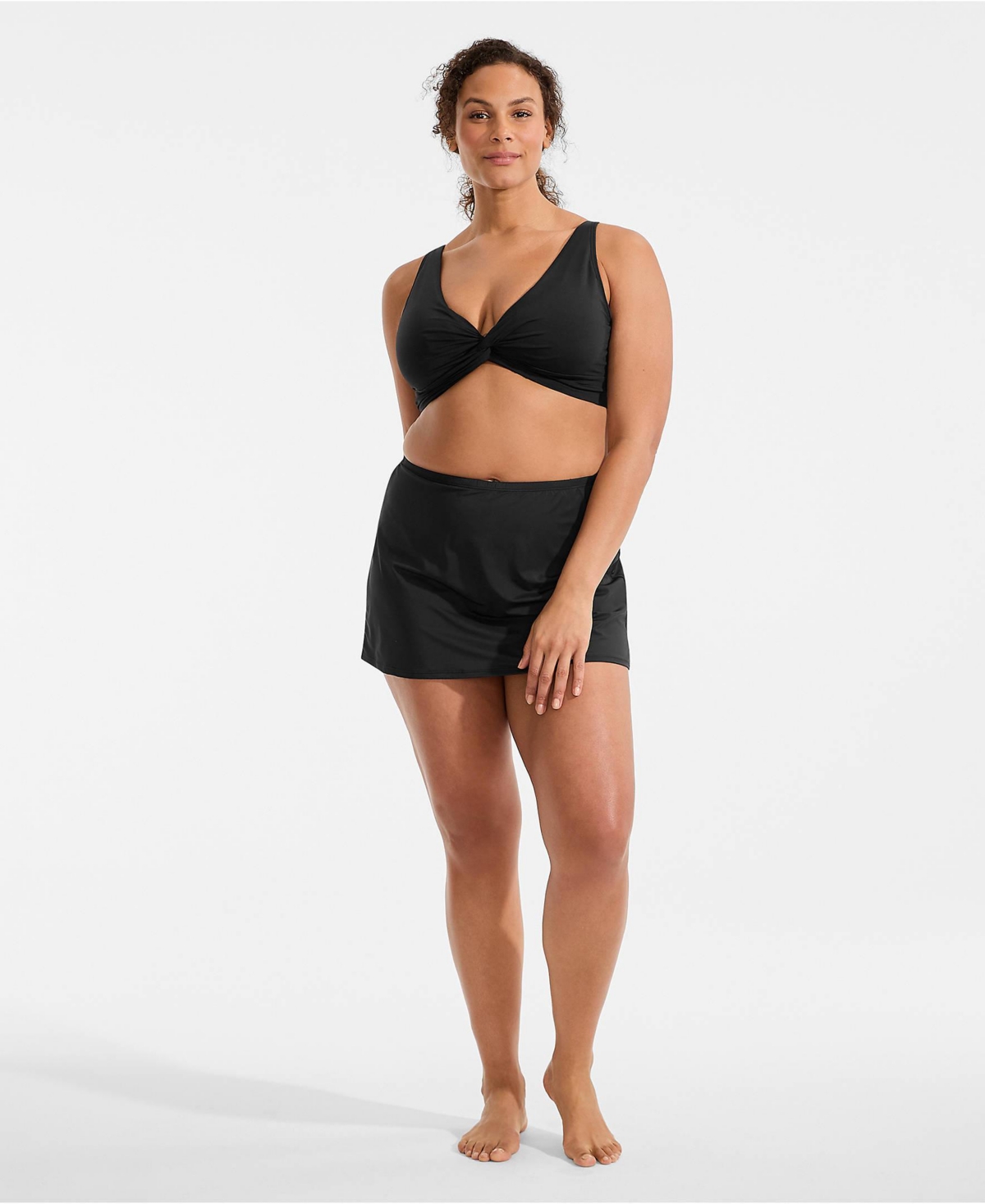 Lands' End Plus Size Twist Front Underwire Bikini Swimsuit Top