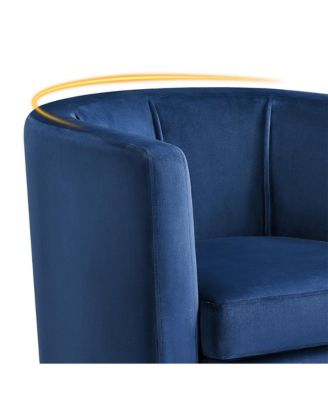 Yaheetch Single Piece Velvet Fabric Barrel-shaped Upholstered Accent Arm Chair