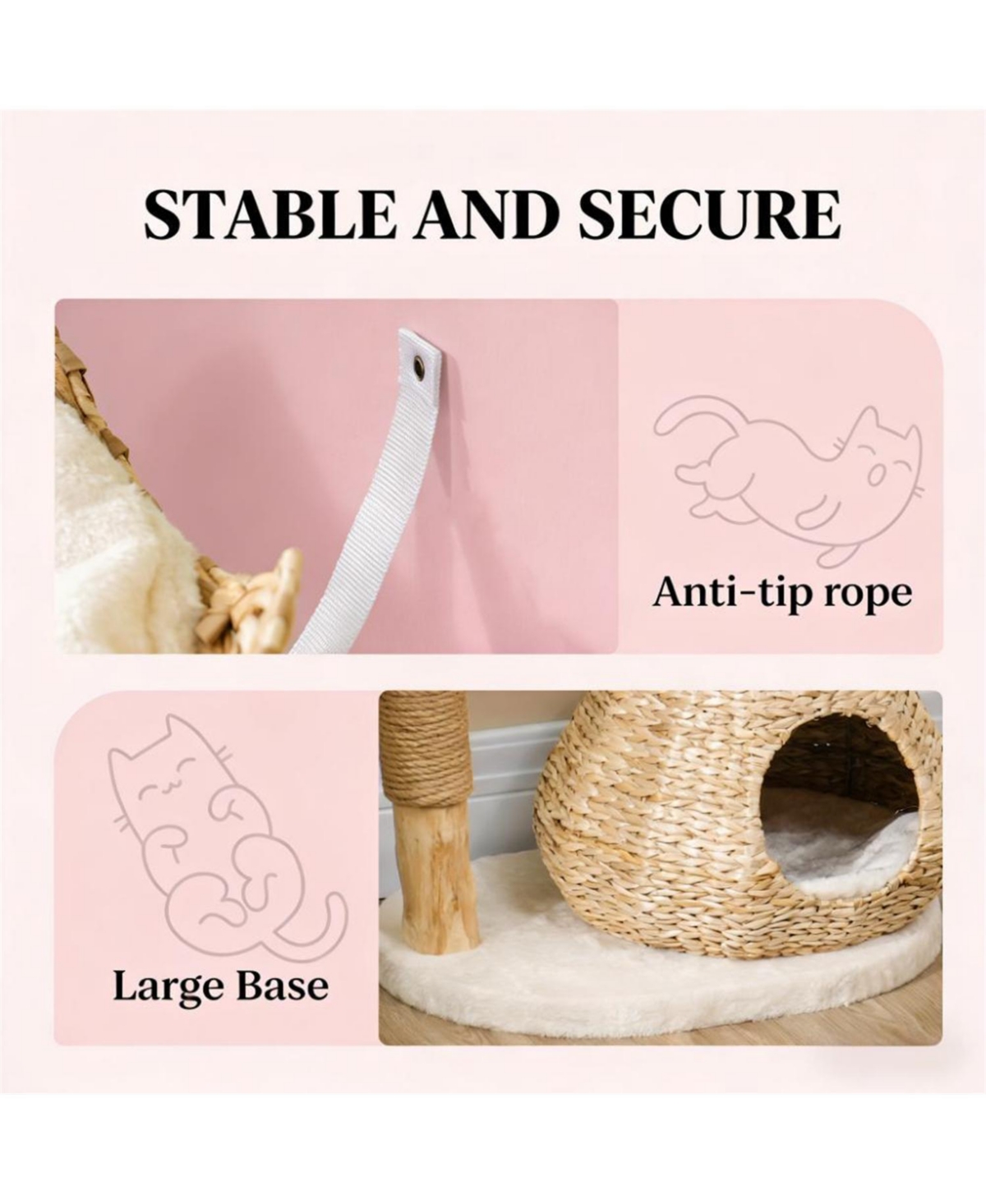 Aostirmotor 40.6'' Cat Tree with Wooden Cat Scratching Posts in Wood