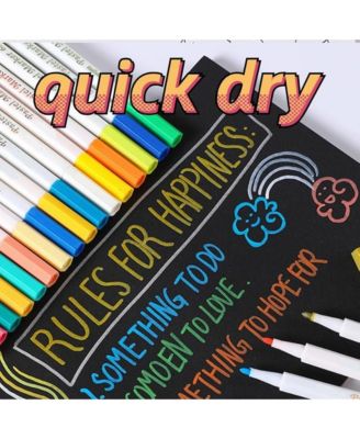 12 Colors Water-Based Markers for Graffiti, Acrylic Paint Marker Pen Ideal for DIY Journaling and Crafting Art Supplies