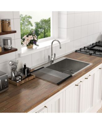 28x22x9inch Kitchen Sink Drop In Topmount Stainless Steel Single Bowl 16 Gauge