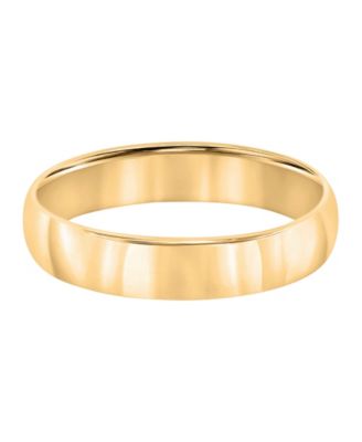 Men's Low Dome Wedding Band Ring in 10k Yellow or White Gold