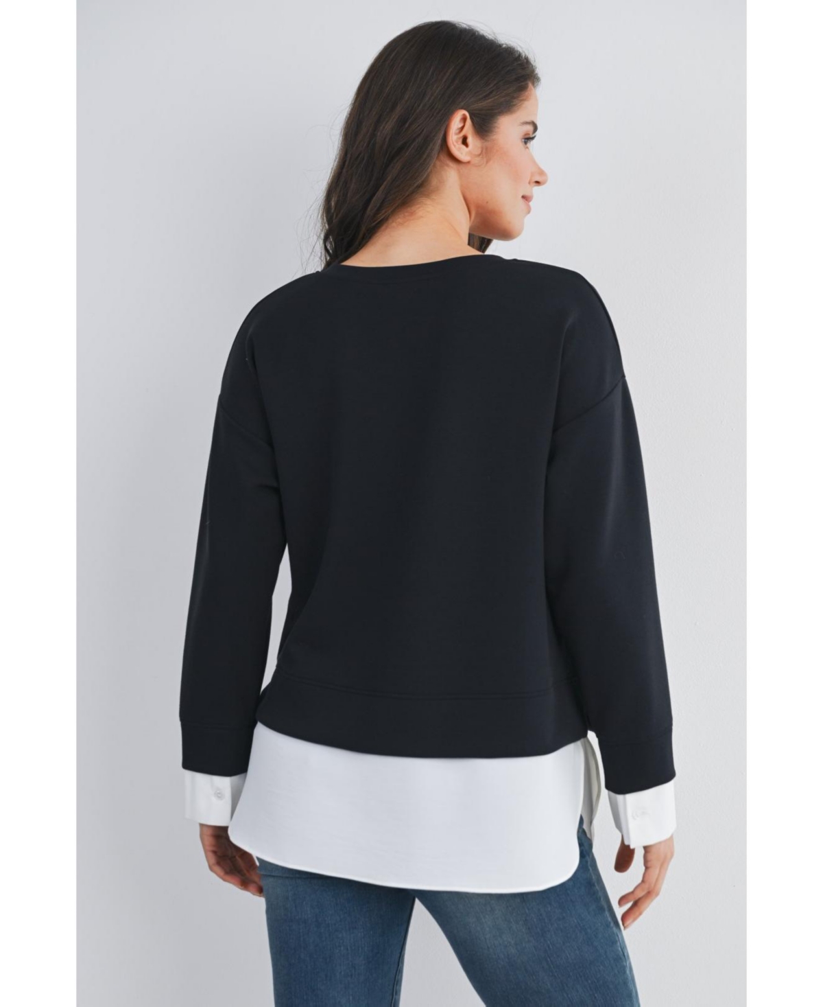 Hello Miz Maternity Casual Long Sleeve Layered Sweatshirt