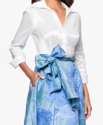 Women's Long-Sleeve Collared Shirt Dress