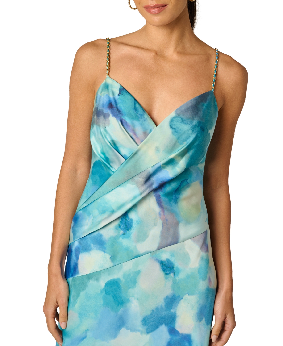 Adrianna Women's Printed V-Neck Ball Gown