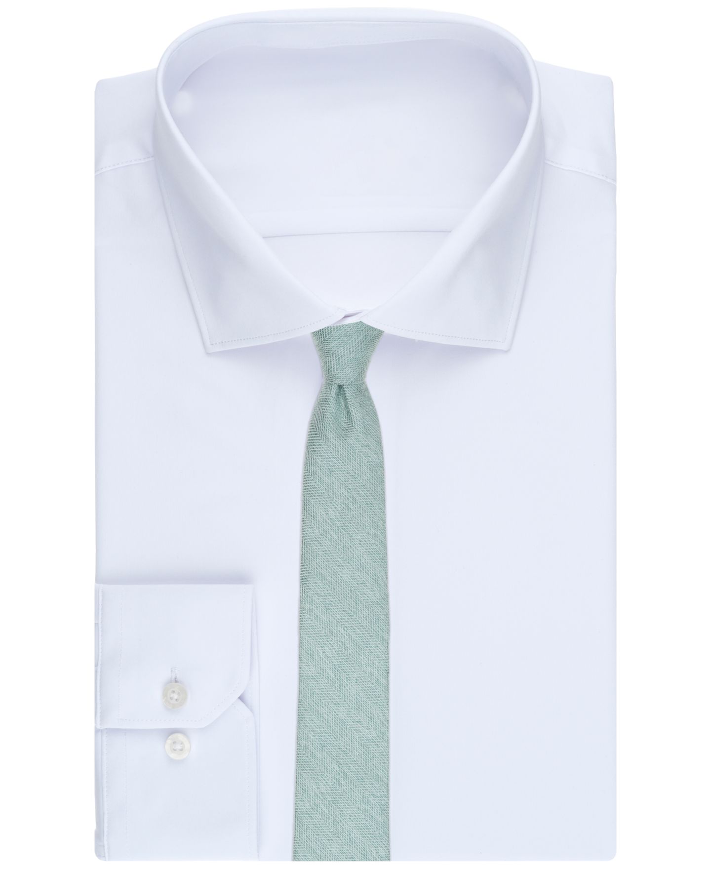 Мужские галстуки Bar III Melange Chevron Solid Tie, цвет: Аквамариновый — фото 3