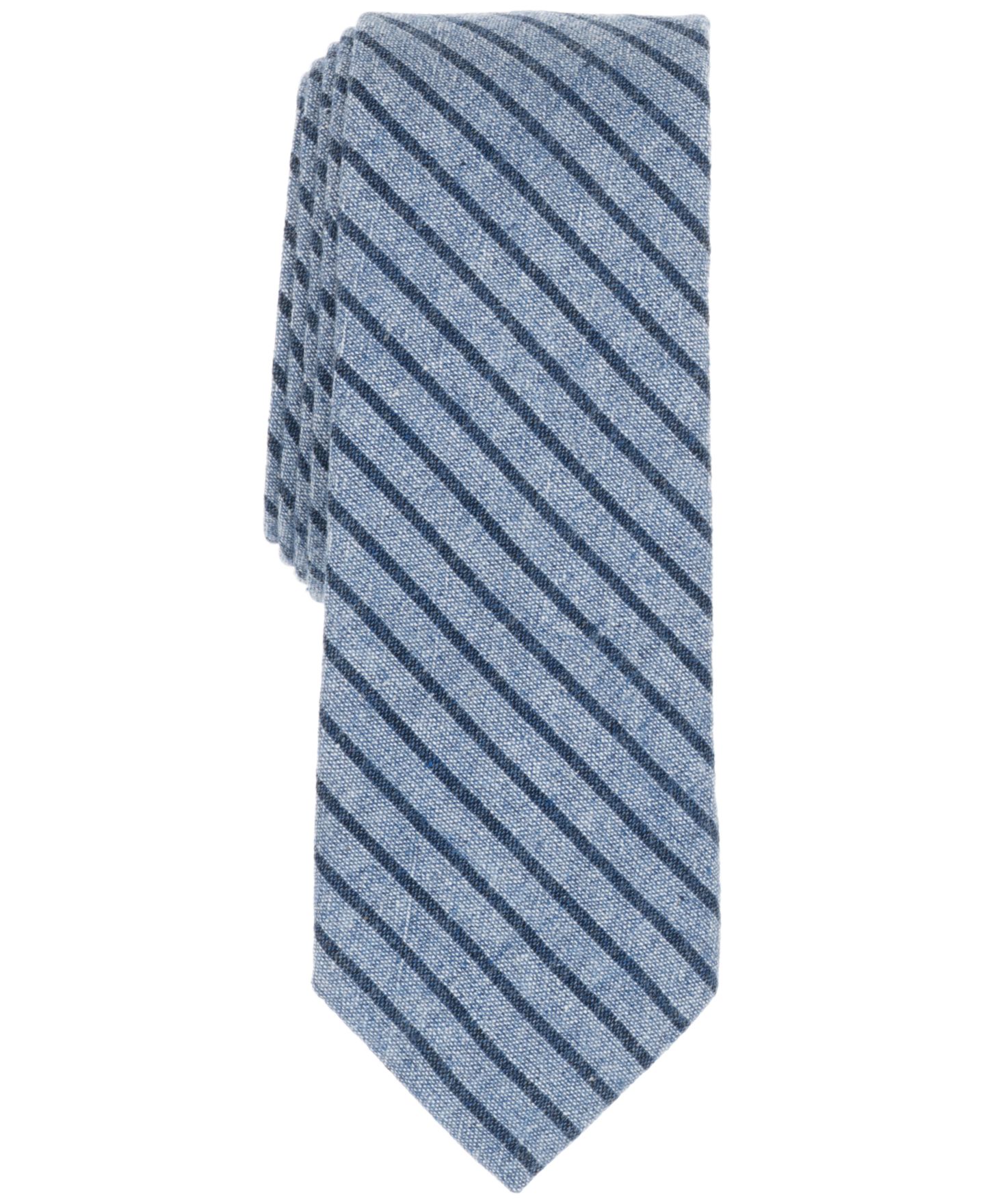 Мужской галстук Bar III Anton Striped Tie, цвет: Джинсовый — фото 1