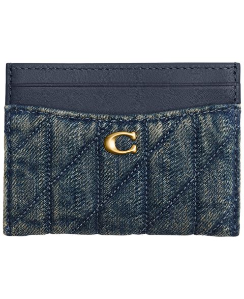 COACH Essential Quilted Cotton Denim Card Case