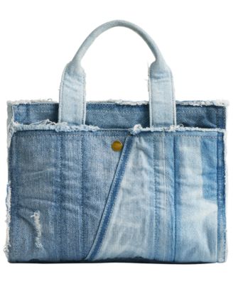 Cargo Small Repurposed Denim Patchwork Tote Bag 26 
