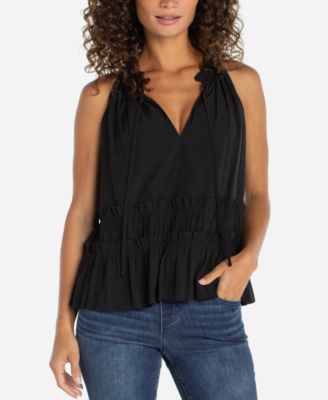 Women's Sleeveless Pull-On Woven Top