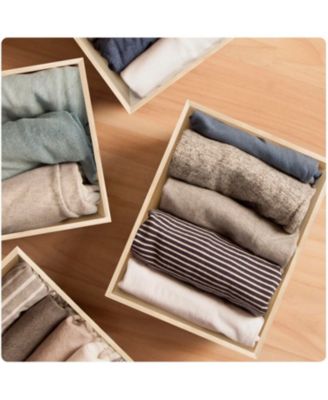 3 Piece Wood Crates - for Pantry Organizer Storage, Closet, Cabinet Organizers