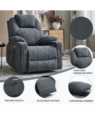 Power Lift Recliner Chair with Heat & Massage, USB & Type-C Ports, Heavy Duty Electric Recliner for Seniors