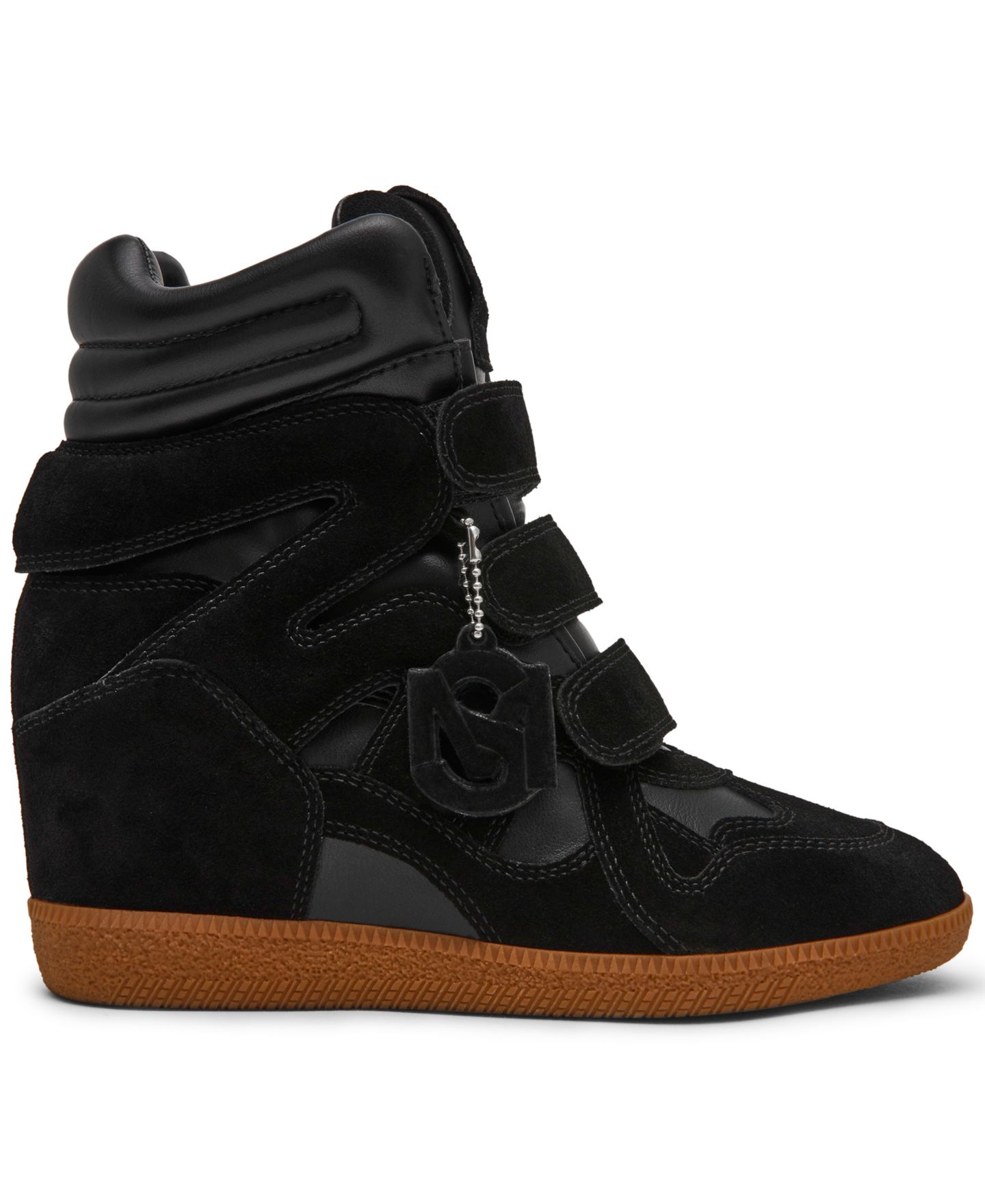 Женские кроссовки Steve Madden Mavis High Top Wedge, цвет: Чёрный замшевый — фото 2