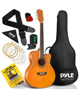 36" 3/4 Scale Acoustic Guitar Kit - 6-String Cutaway Body with Accessories, Orange (PGA550CAOR)