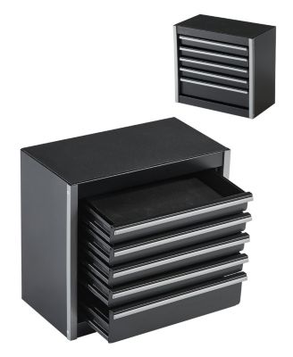 Metal Tool Box, 8.6", Portable 5-Drawer Tool Chest, EVA Liners, PP Feet, Ball-Bearing Slides, Powder-Coat