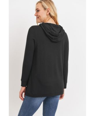 Maternity Crossover Drawstring Nursing Hoodie