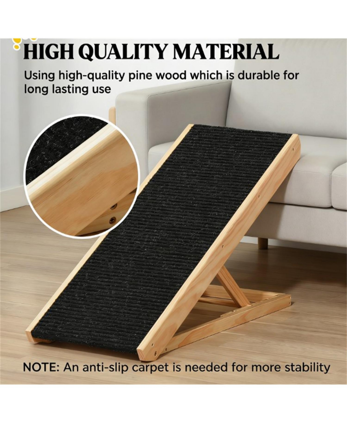 Aostirmotor Elevated Dog Ramp with ease in Black