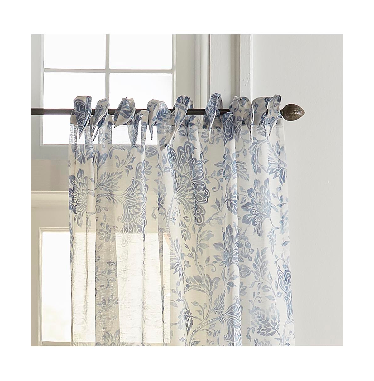 Elrene Home Fashions Westport Floral Tie-Top Sheer Window Curtain