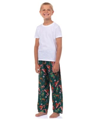 Boys Pajama Pants Candy Cane Christmas Tree Reindeer Lounge Sleep