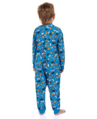 Toddler Cookie Monster Character 1PC Front-Zip Footless Sleeper Pajama