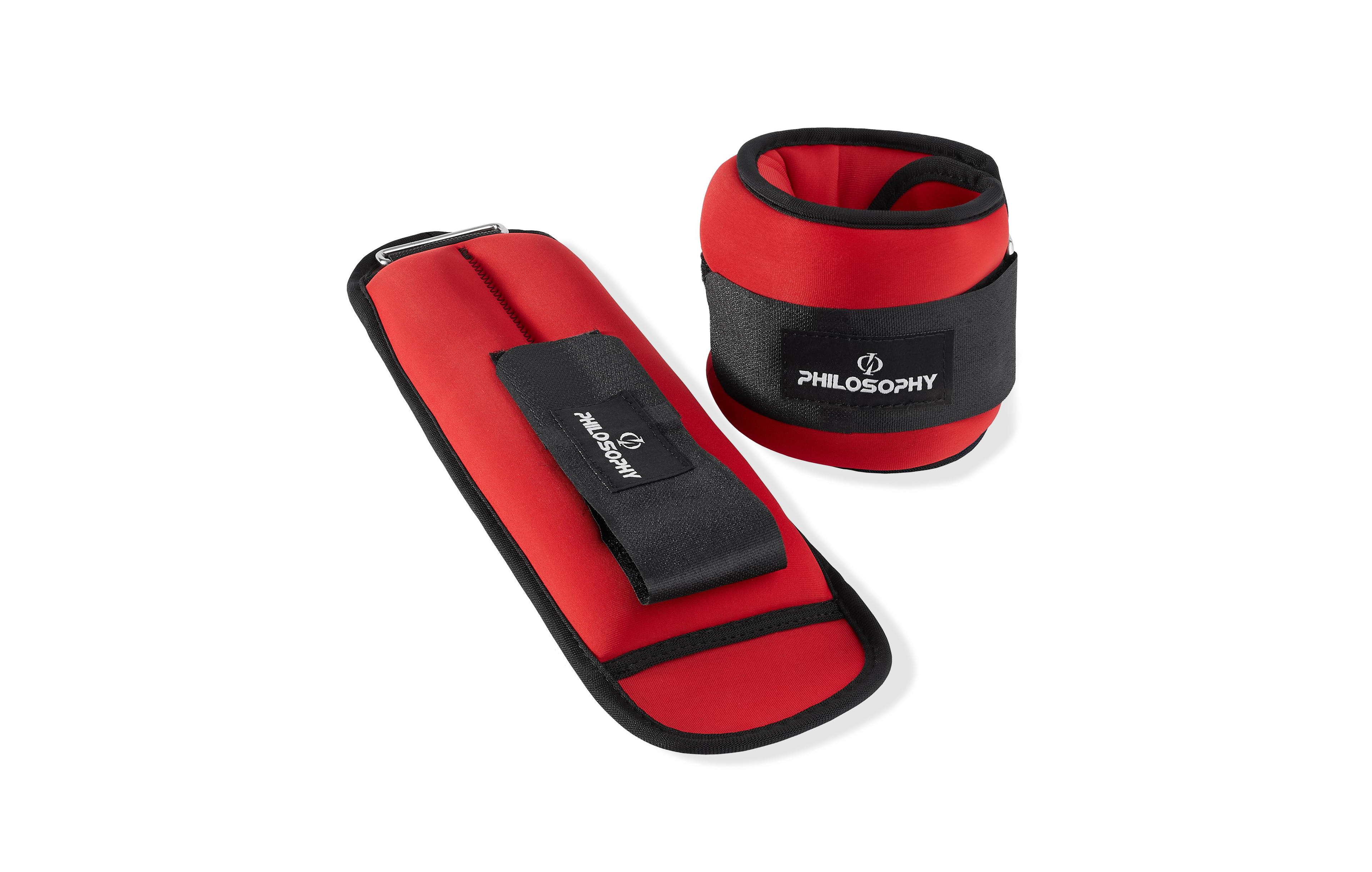 Philosophy Gym Adjustable Ankle/Wrist Weights, Set of 2 - 5 lb Each, 10 lb Total for Strength Training and Fitness