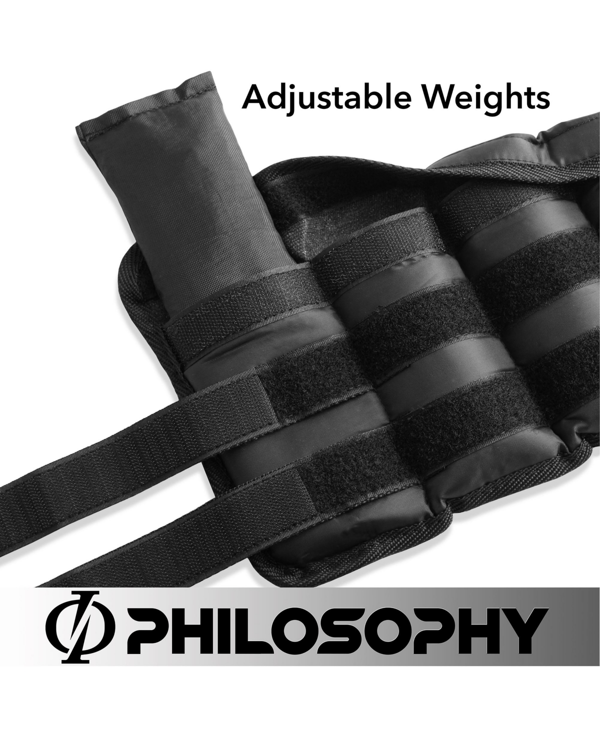 Philosophy Gym 20 Lb Adjustable Ankle Wrist Weights Pair, Arm Leg Weight Straps Set, 10 Lb each with Removable Weights