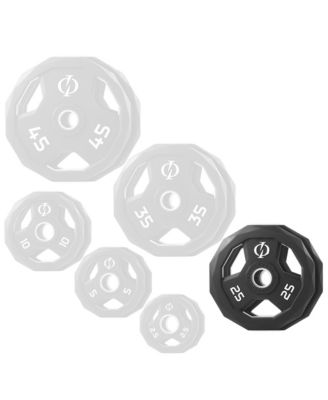 Set of 2 Rubber Coated 2-inch Olympic Grip Weight Plates (25 LB each) for Weightlifting