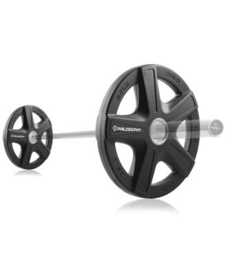 Set of 2 Rubber Coated 2-inch Olympic Grip Weight Plates (25 LB each) for Weightlifting